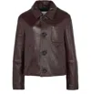 Ami Alexandre Mattiussi Leather Jacket With Chest Patch Pocket In Black
