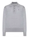Ami Alexandre Mattiussi Ami De Coeur Polo In Extrafine Wool And Silk In Gray