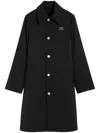 Ami Alexandre Mattiussi Ami Paris Black Coat With Classic Collar And Front Button Closure In Cotton Blend Man In Schwarz