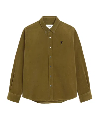Ami Alexandre Mattiussi Long Sleeve Shirt In Green