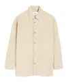 Ami Alexandre Mattiussi White Cotton Corduroy Side Slit Overshirt White In White