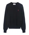 Ami Alexandre Mattiussi Ami De Coeur Logo-embroidered Pullover Sweatshirt In Black