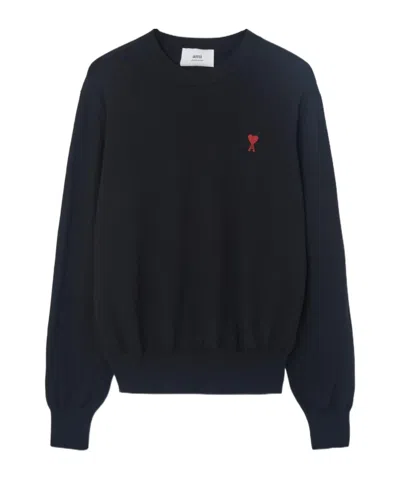 AMI ALEXANDRE MATTIUSSI AMI PARIS LOGO EMBROIDERED CREWNECK SWEATER