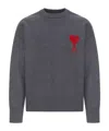 Ami Alexandre Mattiussi Long Sleeve Sweater In Gray
