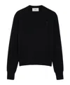 Ami Alexandre Mattiussi Crew Neck Long Sleeve Ribbed Sweater In Black