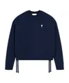 Ami Alexandre Mattiussi Embroidered Logo Drawstring Sweatshirt In Blue