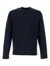 Ami Alexandre Mattiussi Crew Neck Long Sleeve Cotton T-shirt In Blue
