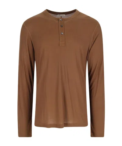 Ami Alexandre Mattiussi Long Sleeve Top In Brown