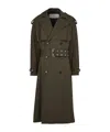 Ami Alexandre Mattiussi Double-breasted Belted Virgin Wool-gabardine Trench Coat In Green