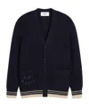 Ami Alexandre Mattiussi Ami Logo Detailed Long Sleeved Knitted Cardigan In Black