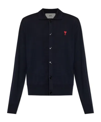 Ami Alexandre Mattiussi Long-sleeved Cardigan In Black