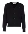 Ami Alexandre Mattiussi V-neckline Cardigan With Ribbed Cuffs And Hem In Black
