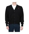Ami Alexandre Mattiussi Ami Wool Cardigan With Logo In Black