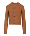 Ami Alexandre Mattiussi Cashmere Wool Cardigan Knitwear Brown In Brown