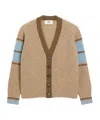 Ami Alexandre Mattiussi Ami Paris Ami Striped Wool Cardigan In Brown