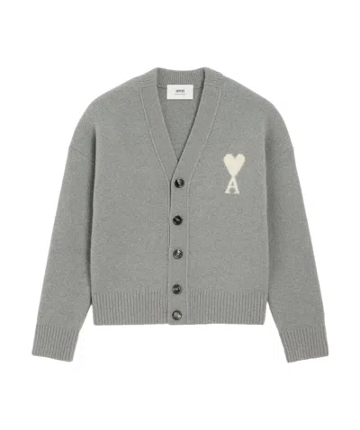 Ami Alexandre Mattiussi Ami Paris Cardigan Adc Clothing In Gray