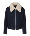 Ami Alexandre Mattiussi Shearling-trimmed Virgin Wool Jacket In Black