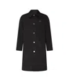 Ami Alexandre Mattiussi Ami Paris Black Coat With Classic Collar And Front Button Closure In Cotton Blend Man In Black