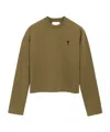 Ami Alexandre Mattiussi Ami Paris Bronze Ami Paris De Coeur Sweatshirt In Green