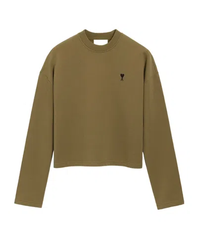 AMI ALEXANDRE MATTIUSSI AMI PARIS AMI DE COEUR LOGO EMBROIDERED CREWNECK JUMPER