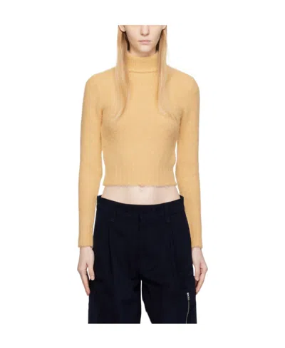 Ami Alexandre Mattiussi Long-sleeved High-neck Sweater In Nude