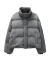 Ami Alexandre Mattiussi Long-sleeved Hooded Down Jacket In Gray