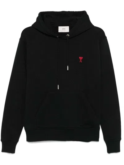 Ami Alexandre Mattiussi Ami Black Cotton Hoodie