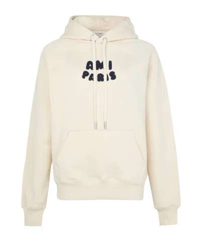 Ami Alexandre Mattiussi Long-sleeved Hooded Hoodie In White