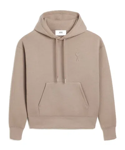 Ami Alexandre Mattiussi Long-sleeved Hooded Sweater In Nude