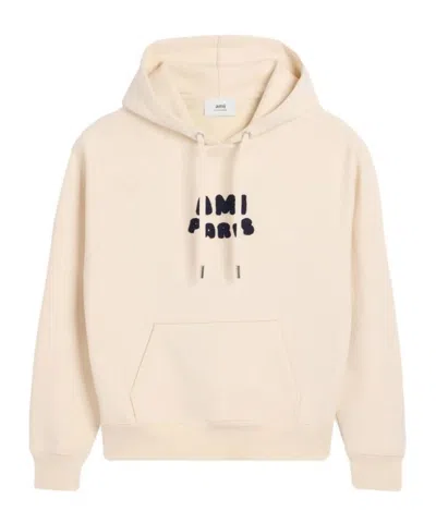 Ami Alexandre Mattiussi Long-sleeved Hoodie In White