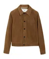 Ami Alexandre Mattiussi Mens Noisette Pointed-collar Embossed-logo Leather Jacket In Brown