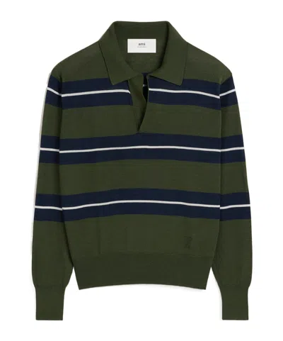 AMI ALEXANDRE MATTIUSSI AMI TONAL STRIPED POLO