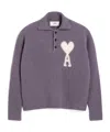 Ami Alexandre Mattiussi Off-white Ami De Coeur Polo Purple In Gray