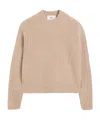 Ami Alexandre Mattiussi Long-sleeved Ribbed Sweater In Nude