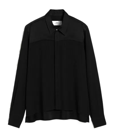 AMI ALEXANDRE MATTIUSSI AMI CONTRASTED TOP LONG SLEEVE SHIRT
