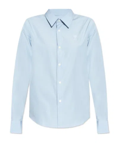 Ami Alexandre Mattiussi Long-sleeved Shirt In Blue