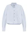 Ami Alexandre Mattiussi Blue Cotton Button-down Cropped Oversized Shirt In Blue