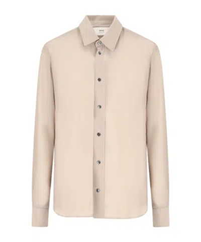 Ami Alexandre Mattiussi Long-sleeved Shirt In Nude