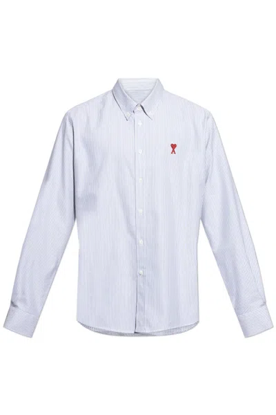 AMI ALEXANDRE MATTIUSSI AMI PARIS AMI DE COEUR BUTTONED STRIPED SHIRT