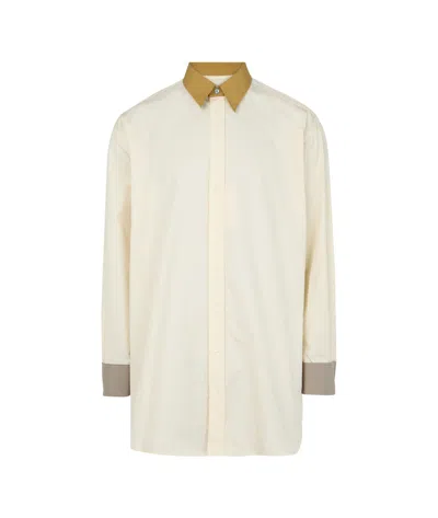 Ami Alexandre Mattiussi Button Down Loose Shirt In Off-white