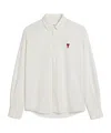 Ami Alexandre Mattiussi Ami Classic Button-down Shirt With Heart Logo In White