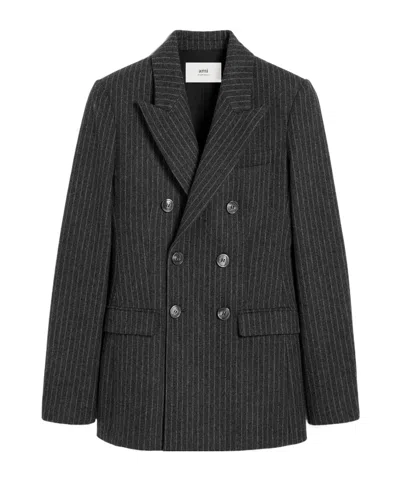 AMI ALEXANDRE MATTIUSSI AMI ALEXANDRE MATTIUSS DOUBLE BREASTED STRIPED JACKET