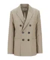 Ami Alexandre Mattiussi Beige Wool Back Slit Double Breasted Jacket Beige In Nude