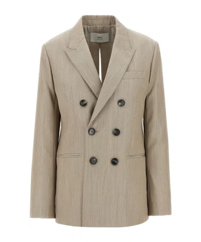 AMI ALEXANDRE MATTIUSSI AMI PARIS DOUBLE-BREASTED SPLIT BLAZER