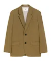 Ami Alexandre Mattiussi Green Wool Loose Single Breasted Jacket Green In Brown