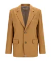 Ami Alexandre Mattiussi Ami Single-breasted Wool Blazer With Structured Shoulders In Brown