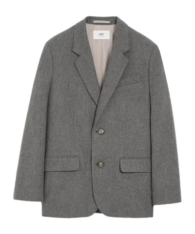 Ami Alexandre Mattiussi Long-sleeved Suit Jacket In Gray