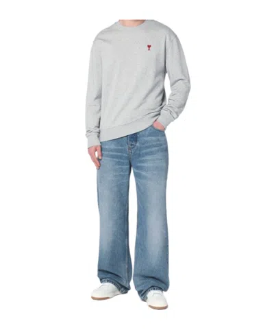 Ami Alexandre Mattiussi Long-sleeved Sweater In Blue