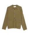 Ami Alexandre Mattiussi Collared Crewneck Sweater Ribbed Texture In Brown