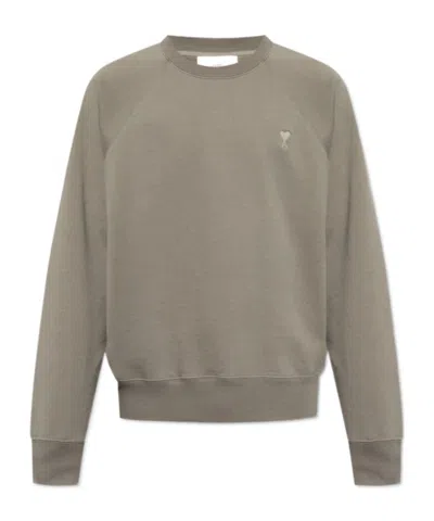 Ami Alexandre Mattiussi Long-sleeved Sweater In Gray